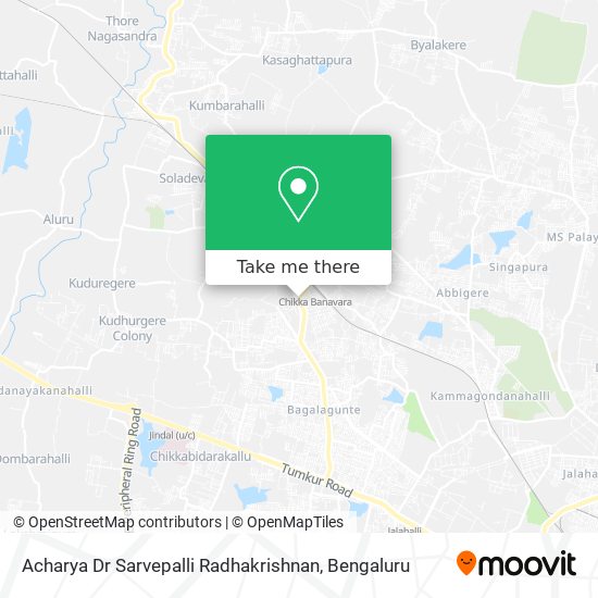 Acharya Dr Sarvepalli Radhakrishnan map