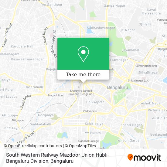 South Western Railway Mazdoor Union Hubli-Bengaluru Division map