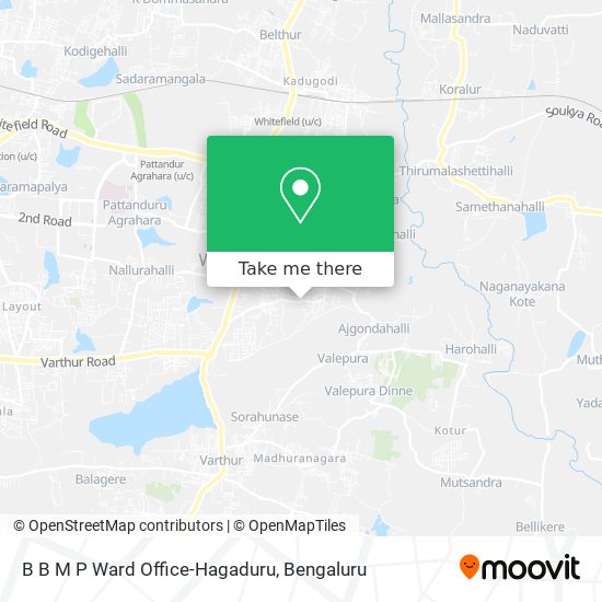 B B M P Ward Office-Hagaduru map