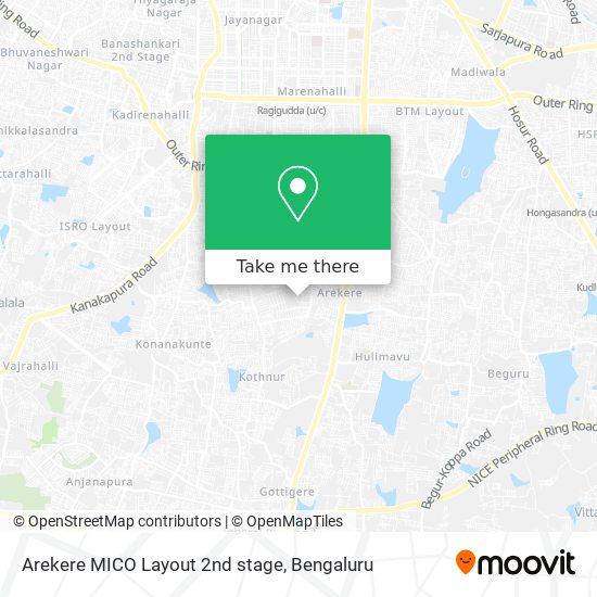 Arekere MICO Layout 2nd stage map