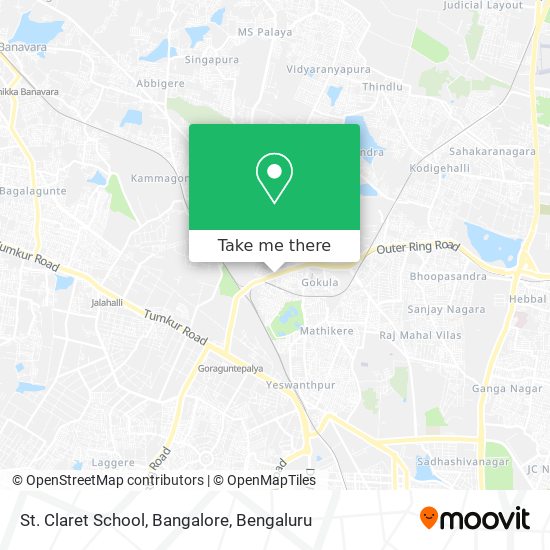 St. Claret School, Bangalore map