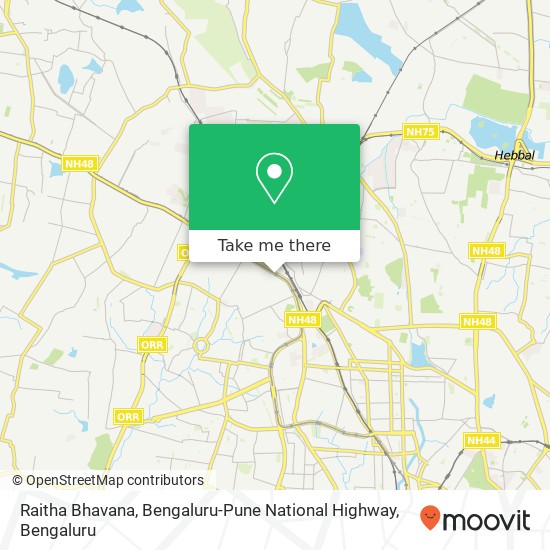 Raitha Bhavana, Bengaluru-Pune National Highway map