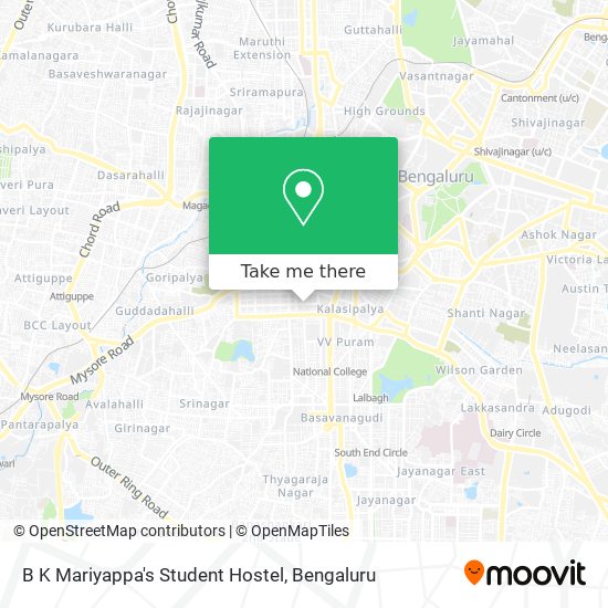 B K Mariyappa's Student Hostel map
