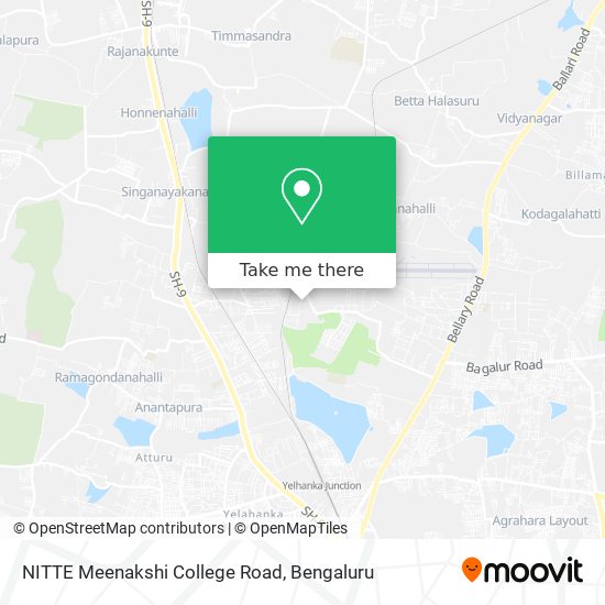 NITTE Meenakshi College Road map