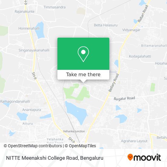 NITTE Meenakshi College Road map