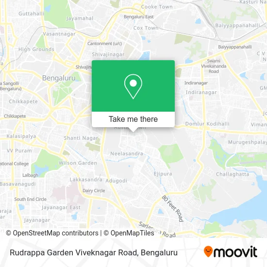 Rudrappa Garden Viveknagar Road map