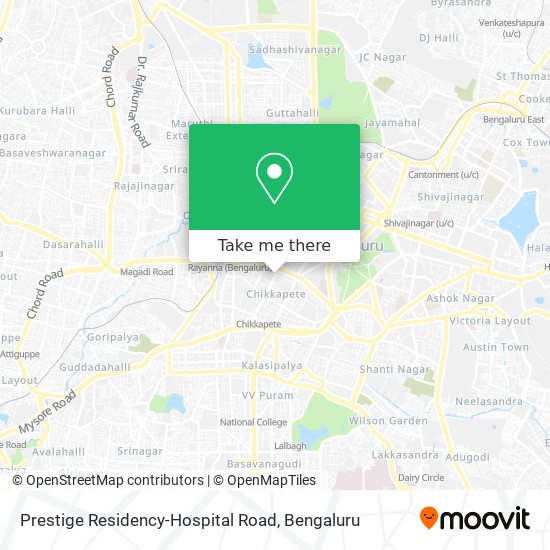 Prestige Residency-Hospital Road map