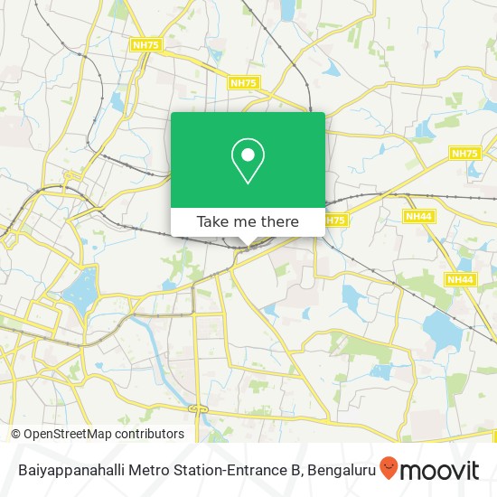 Baiyappanahalli Metro Station-Entrance B map