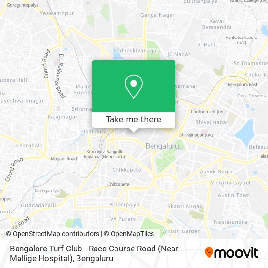 Bangalore Turf Club - Race Course Road (Near Mallige Hospital) map