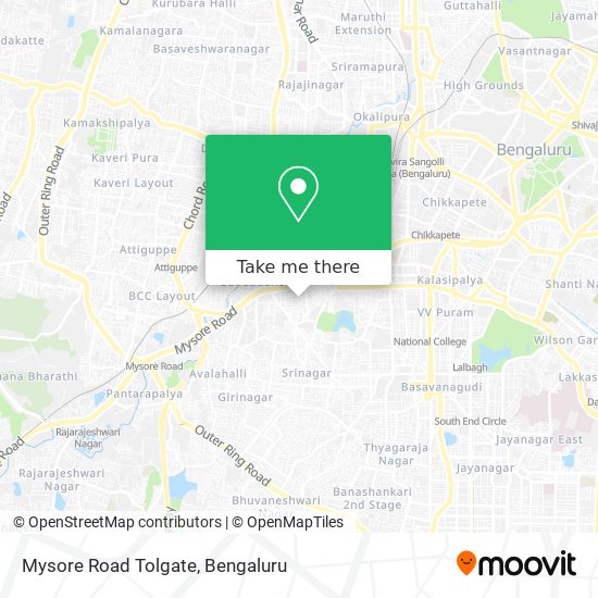 Mysore Road Tolgate map