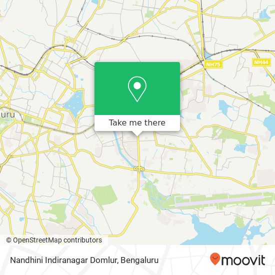 Nandhini Indiranagar Domlur map