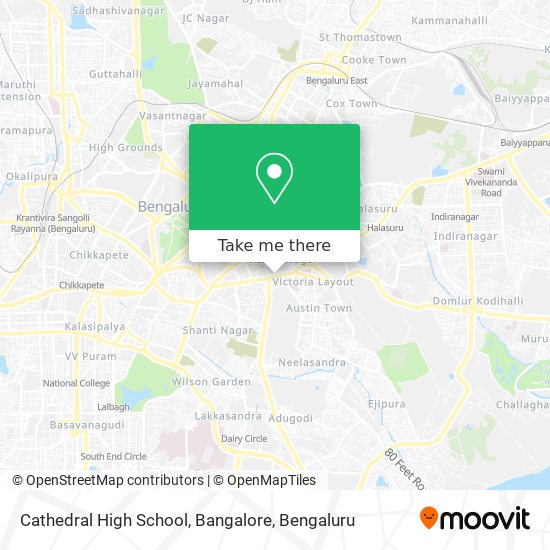 Cathedral High School, Bangalore map