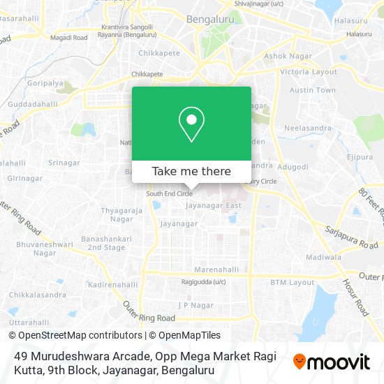 49 Murudeshwara Arcade, Opp Mega Market Ragi Kutta, 9th Block, Jayanagar map