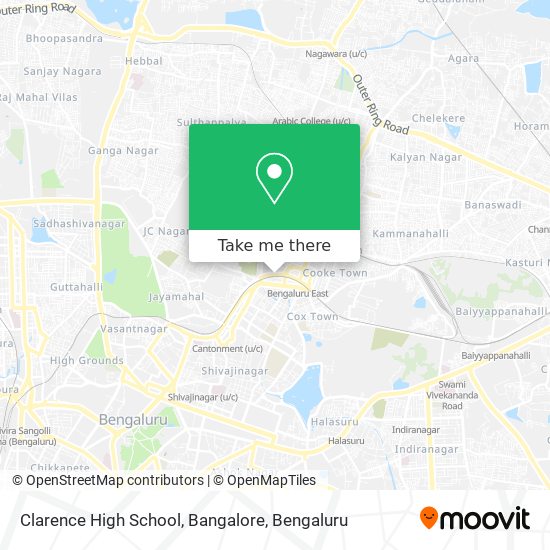 Clarence High School, Bangalore map
