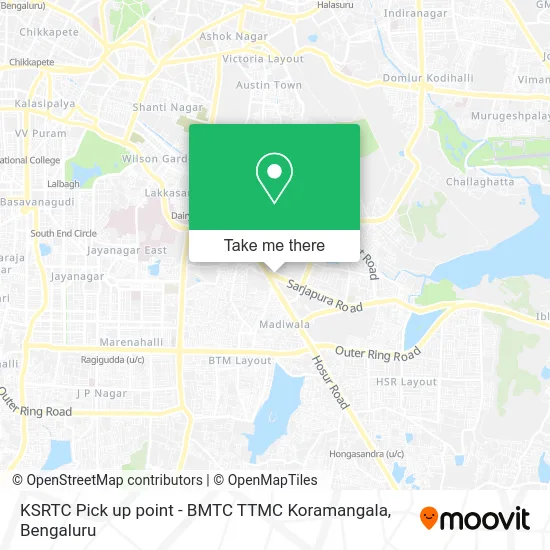 KSRTC Pick up point - BMTC TTMC Koramangala map