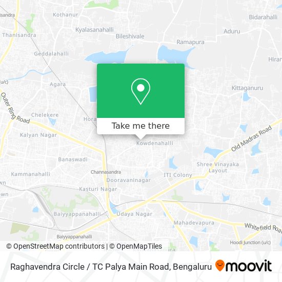 Raghavendra Circle / TC Palya Main Road map
