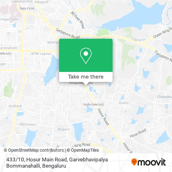 433 / 10, Hosur Main Road, Garvebhavipalya Bommanahalli map