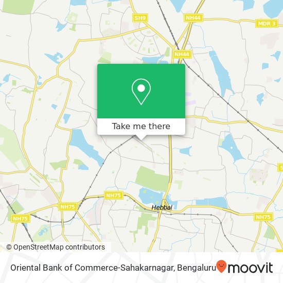 Oriental Bank of Commerce-Sahakarnagar map