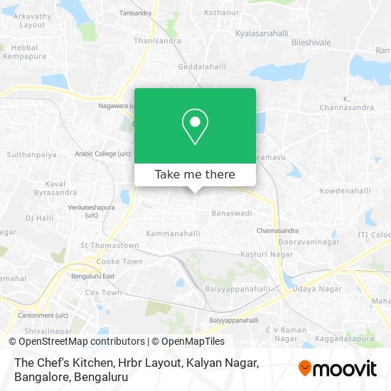The Chef's Kitchen, Hrbr Layout, Kalyan Nagar, Bangalore map