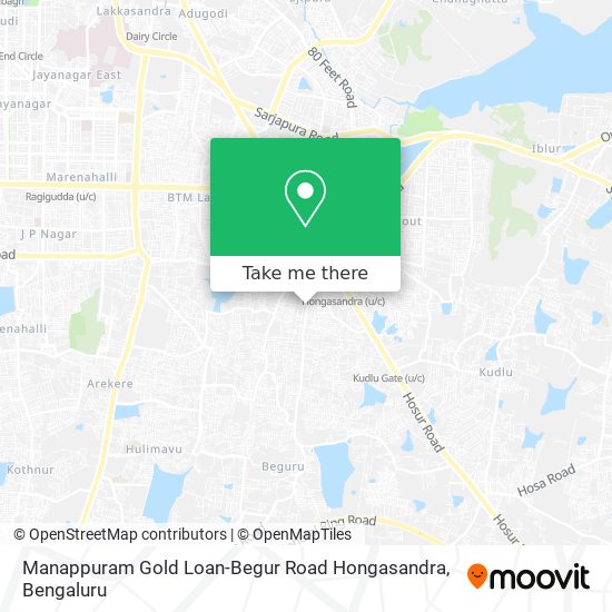 Manappuram Gold Loan-Begur Road Hongasandra map