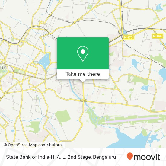 State Bank of India-H. A. L. 2nd Stage map