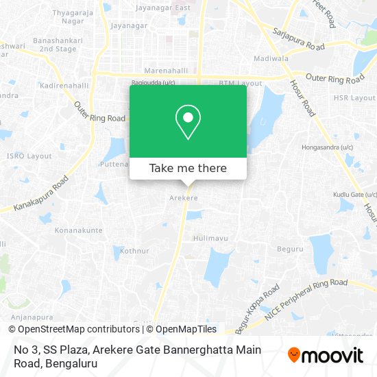 No 3, SS Plaza, Arekere Gate Bannerghatta Main Road map