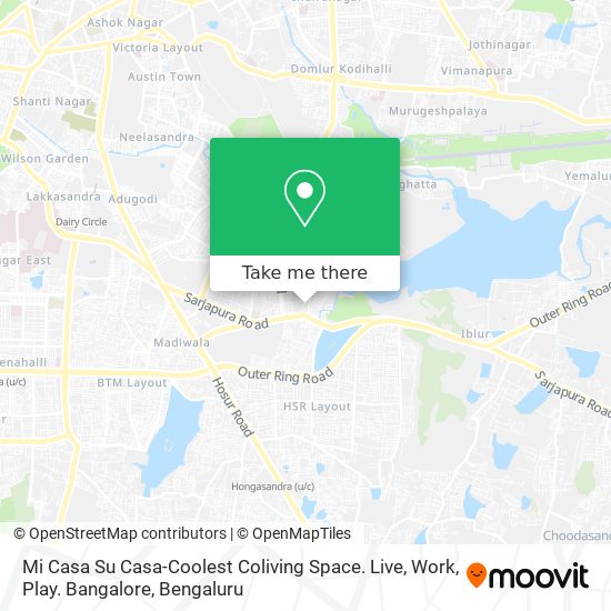 Mi Casa Su Casa-Coolest Coliving Space. Live, Work, Play. Bangalore map