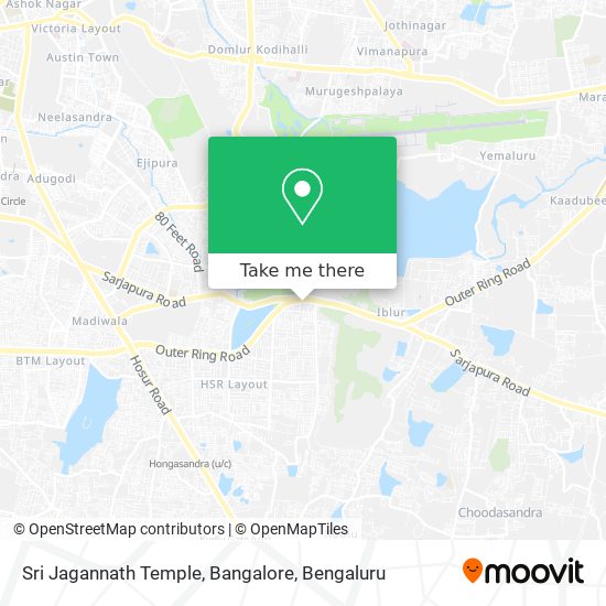 Sri Jagannath Temple, Bangalore map