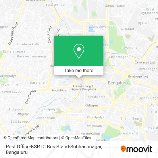 Post Office-KSRTC Bus Stand-Subhashnagar map