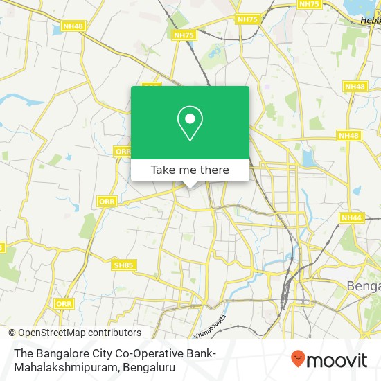 The Bangalore City Co-Operative Bank-Mahalakshmipuram map