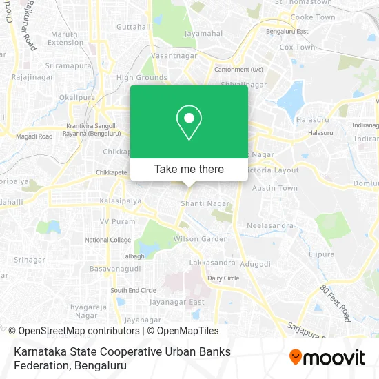 Karnataka State Co-Operative Urban Banks Federation map