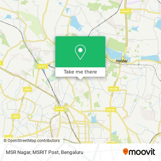 MSR Nagar, MSRIT Post map