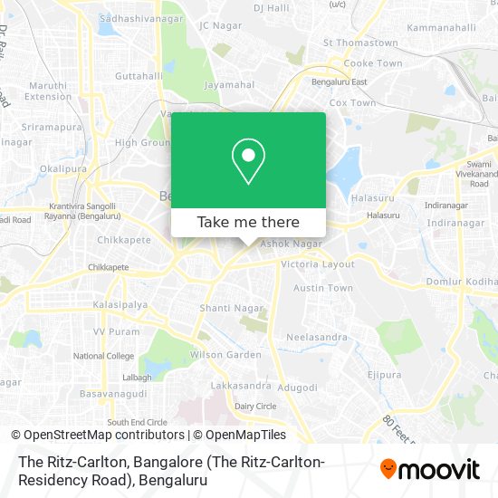 The Ritz-Carlton, Bangalore (The Ritz-Carlton-Residency Road) map