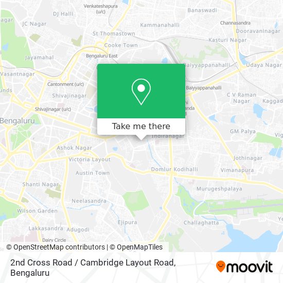 2nd Cross Road / Cambridge Layout Road map