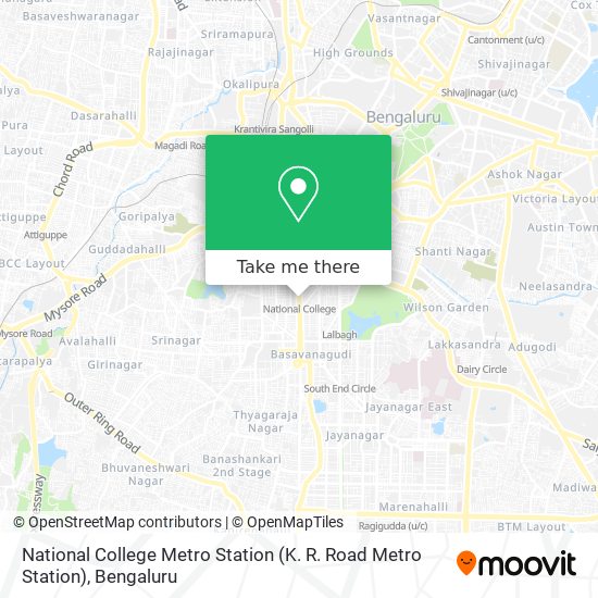 National College Metro Station (K. R. Road Metro Station) map