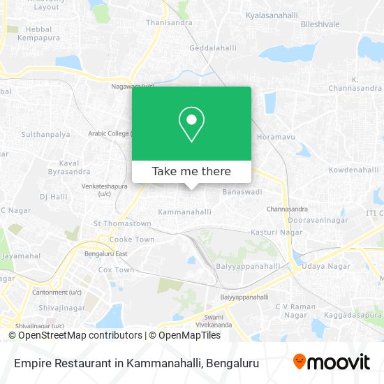 Empire Restaurant in Kammanahalli map