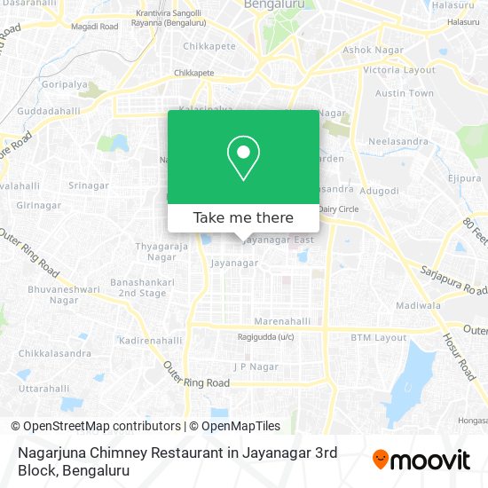 Nagarjuna Chimney Restaurant in Jayanagar 3rd Block map