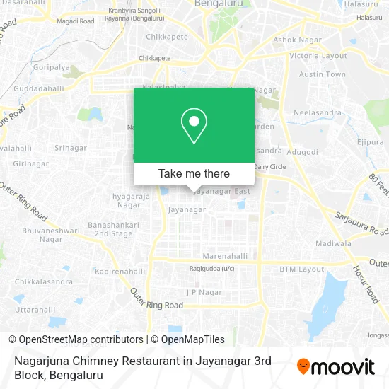 Nagarjuna Chimney Restaurant in Jayanagar 3rd Block map