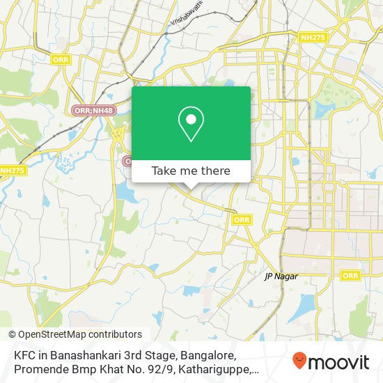KFC in Banashankari 3rd Stage, Bangalore, Promende Bmp Khat No. 92 / 9, Kathariguppe, Banashankari 3r map