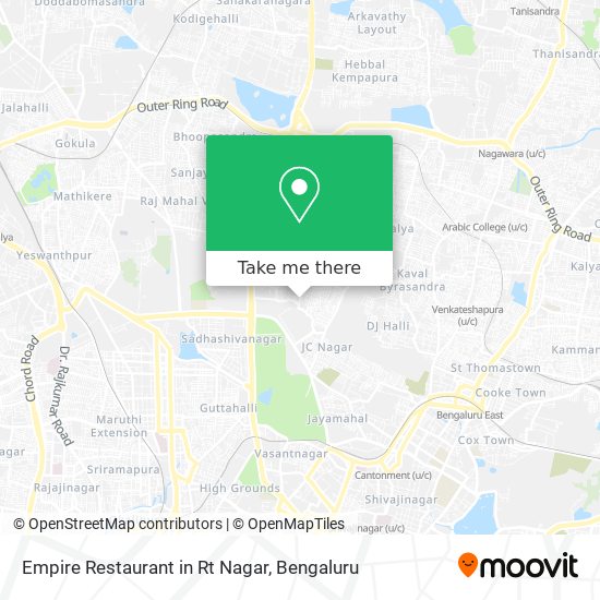 Empire Restaurant in Rt Nagar map
