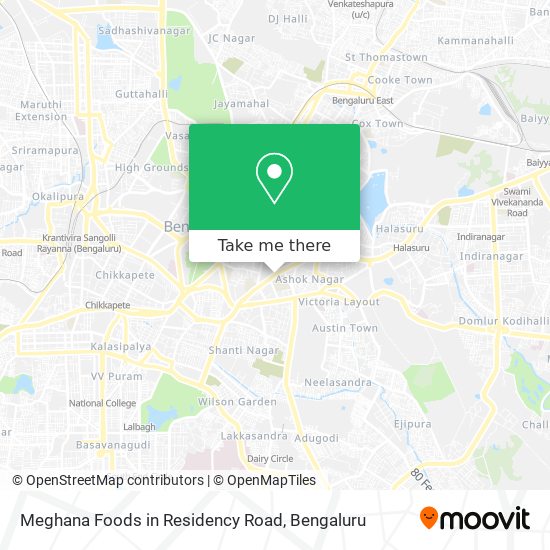 Meghana Foods in Residency Road map