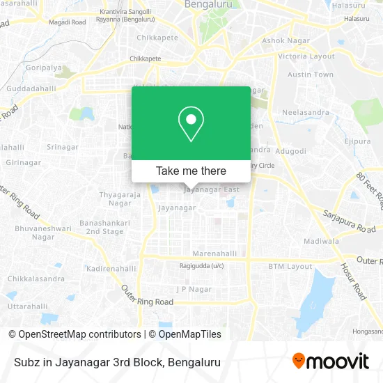 Subz in Jayanagar 3rd Block map