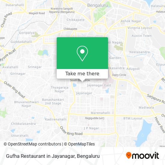 Gufha Restaurant in Jayanagar map