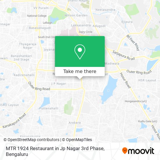 MTR 1924 Restaurant in Jp Nagar 3rd Phase map