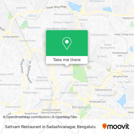 Sattvam Restaurant in Sadashivanagar map