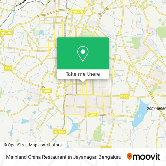 Mainland China Restaurant in Jayanagar map