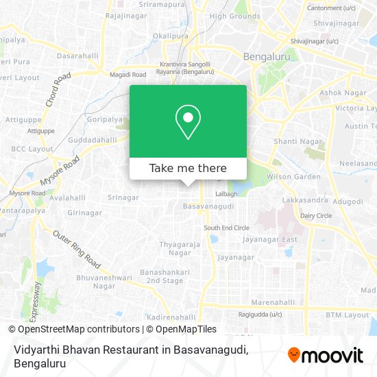 Vidyarthi Bhavan Restaurant in Basavanagudi map
