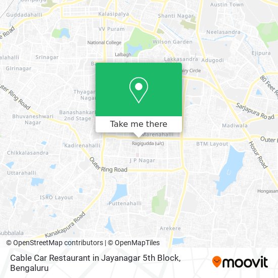 Cable Car Restaurant in Jayanagar 5th Block map