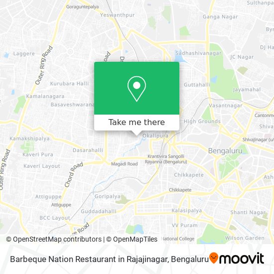 Barbeque Nation Restaurant in Rajajinagar map