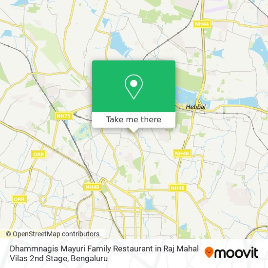 Dhammnagis Mayuri Family Restaurant in Raj Mahal Vilas 2nd Stage map